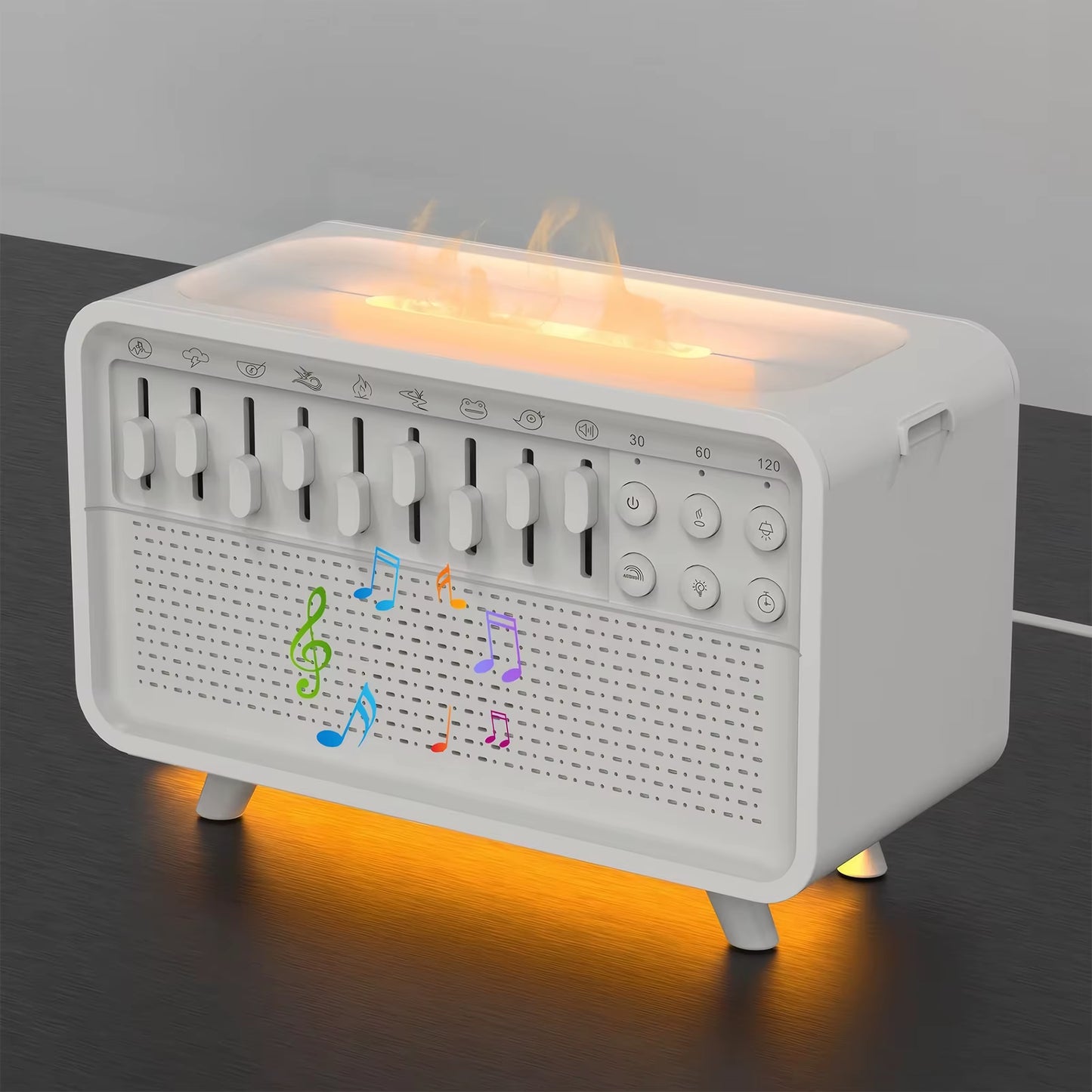 LED White Noise Speaker Rechargeable Sleep Sound Machine Waterless Auto-Off Portable BT Speaker for Bedroom Living Room Bedside