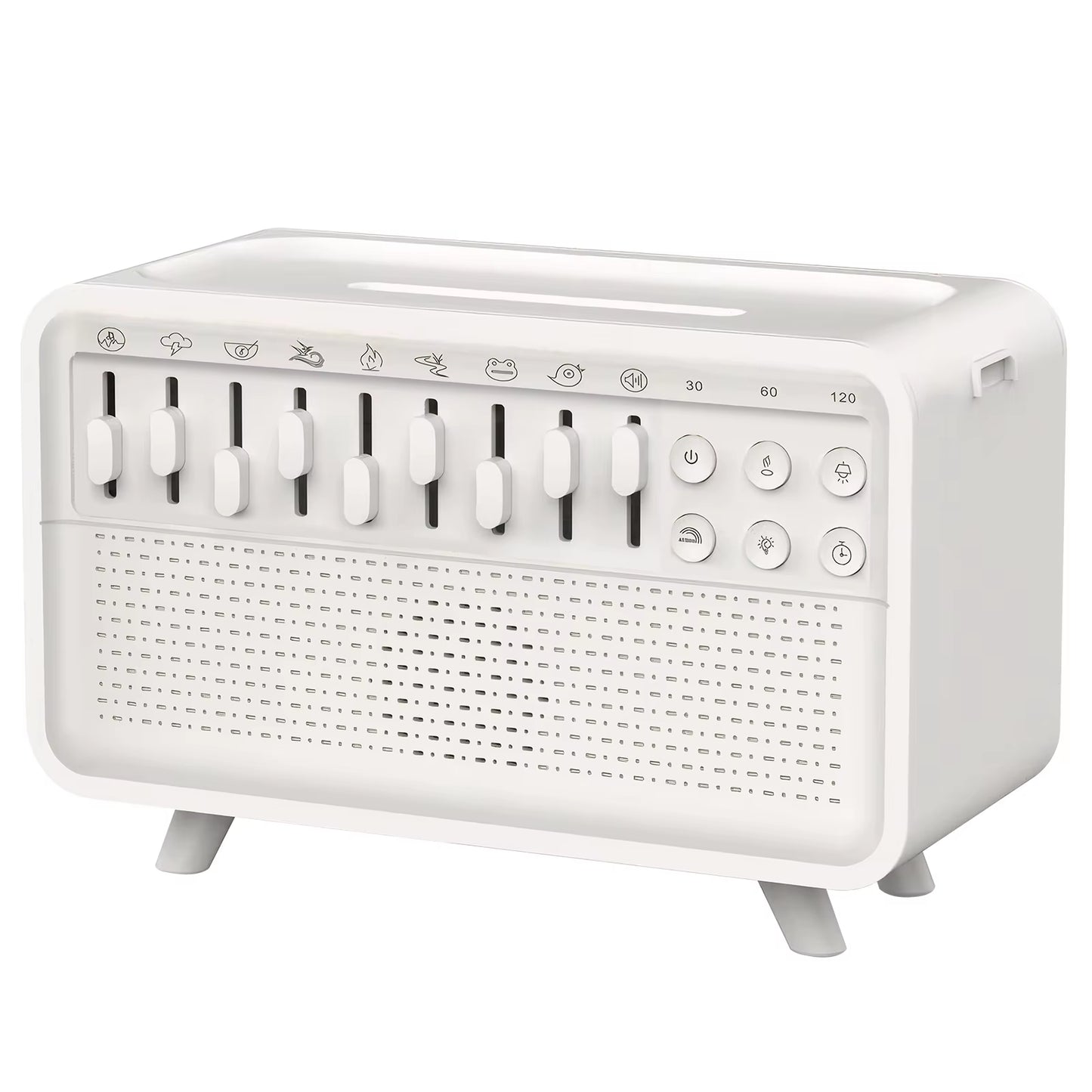 LED White Noise Speaker Rechargeable Sleep Sound Machine Waterless Auto-Off Portable BT Speaker for Bedroom Living Room Bedside
