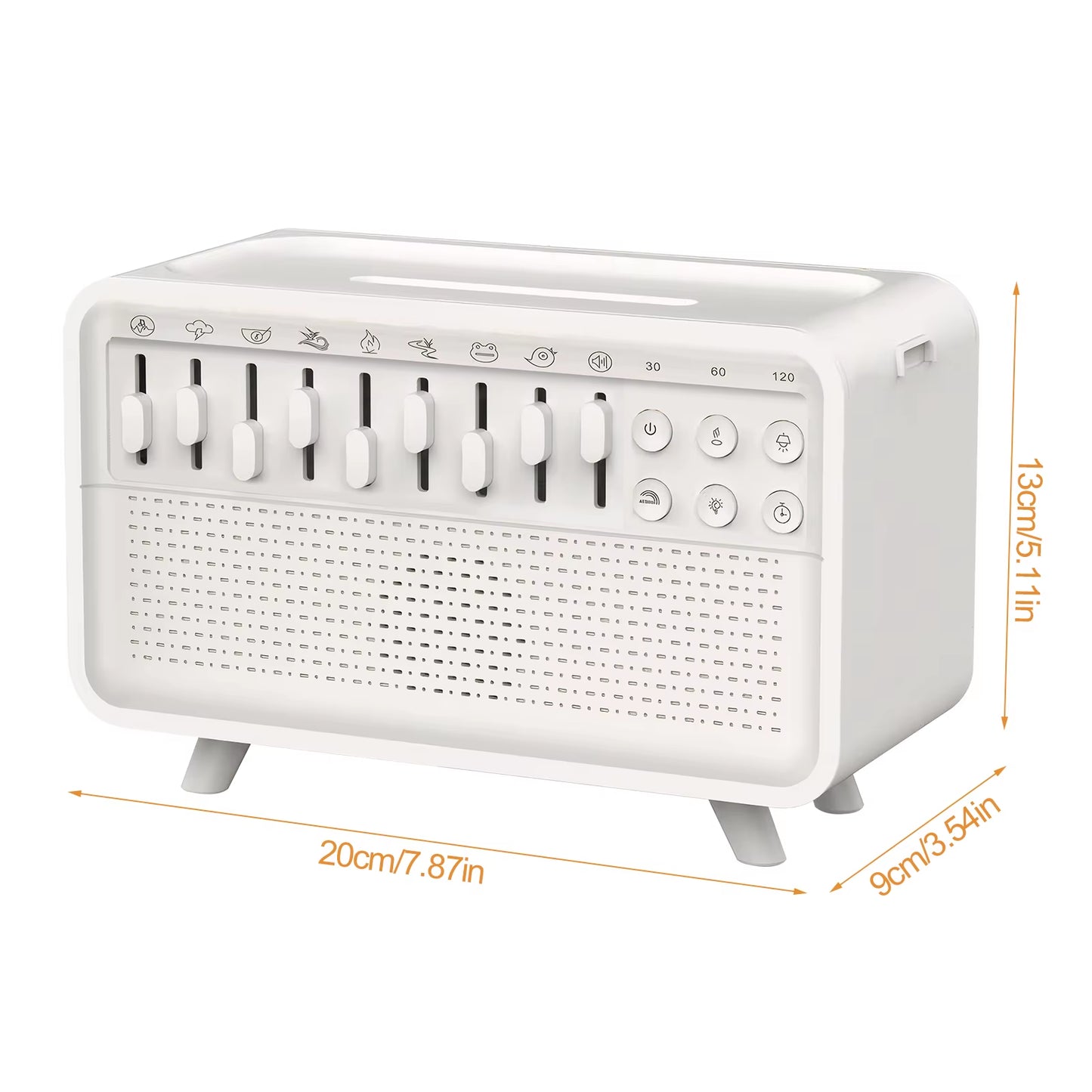 LED White Noise Speaker Rechargeable Sleep Sound Machine Waterless Auto-Off Portable BT Speaker for Bedroom Living Room Bedside