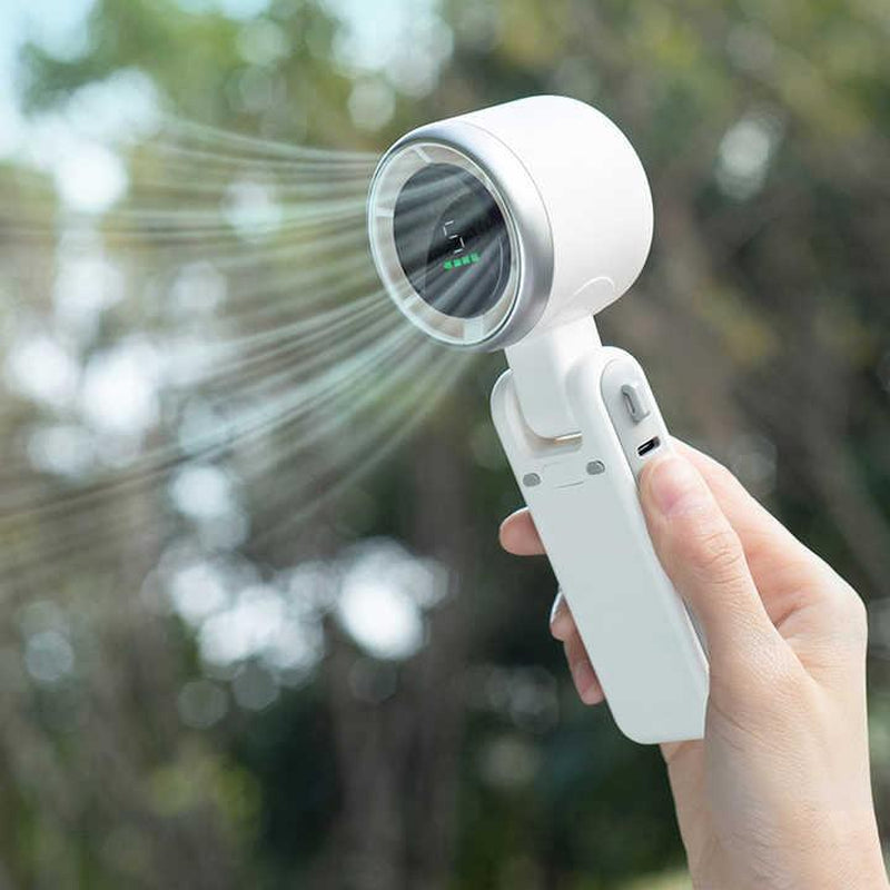 Portable Handheld High Speed Fan,5 Gear Wind, Battery Operated, up to 12 Working Hours, 3 in 1 Hand Fan with Air Turbo Tech Cooling Fan for Outdoor Activities, Travel, Working & Gifts