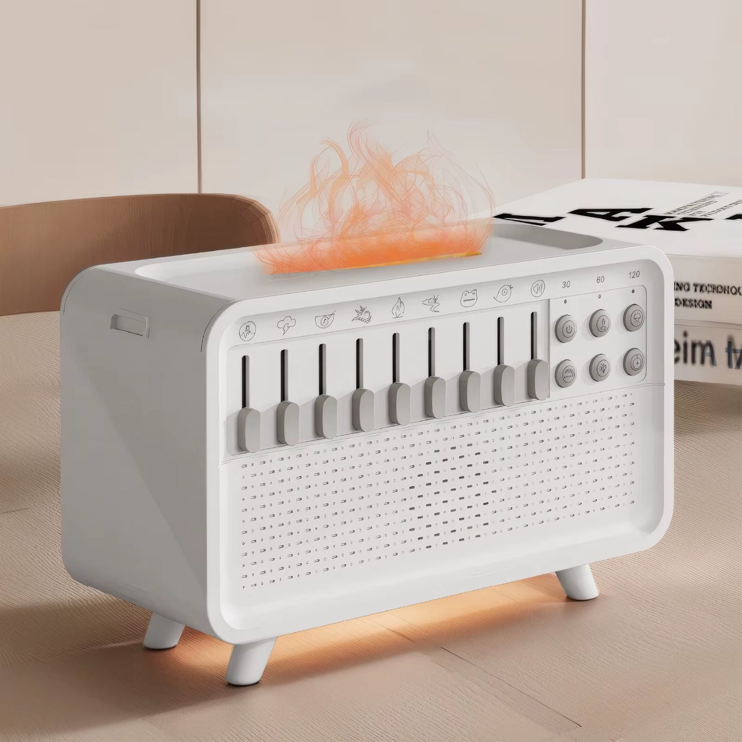 LED White Noise Speaker Rechargeable Sleep Sound Machine Waterless Auto-Off Portable BT Speaker for Bedroom Living Room Bedside
